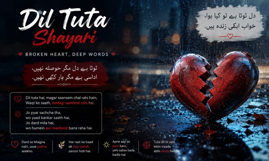 Dil tuta Shayari Urdu English