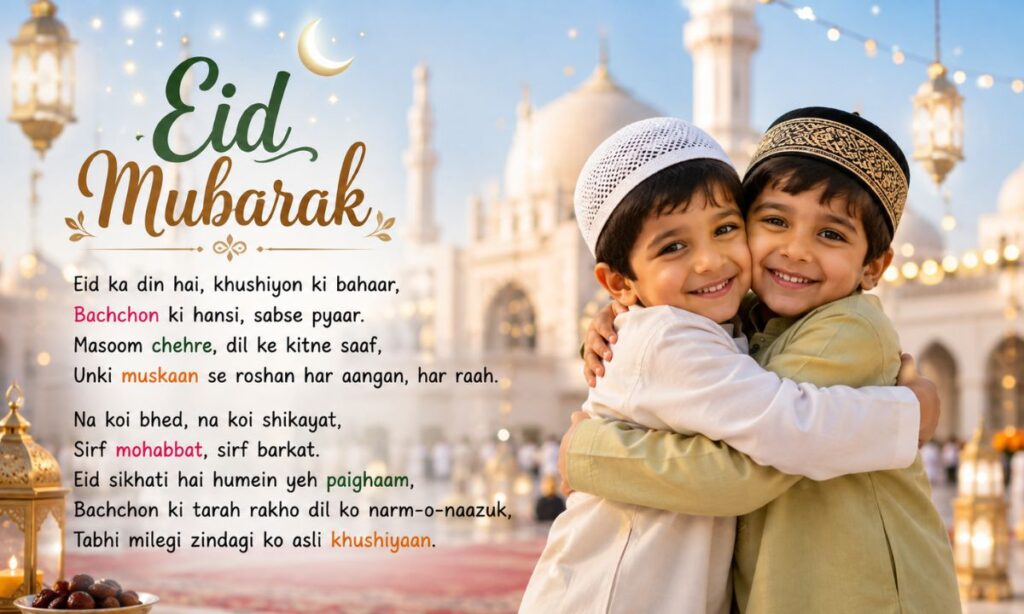 Eid Day Shayari for Children and Innocence