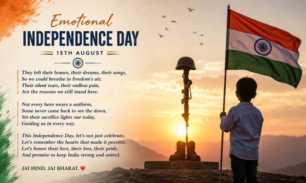 Emotional Independence Day Shayari in English