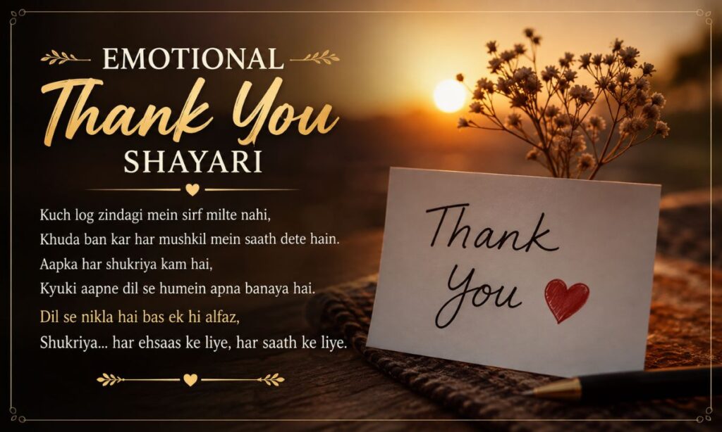 Emotional Thank You Shayari