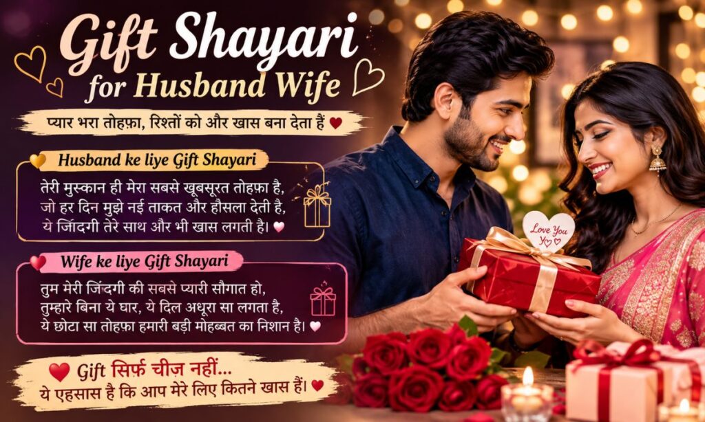 Gift Shayari for Husband Wife in Hindi