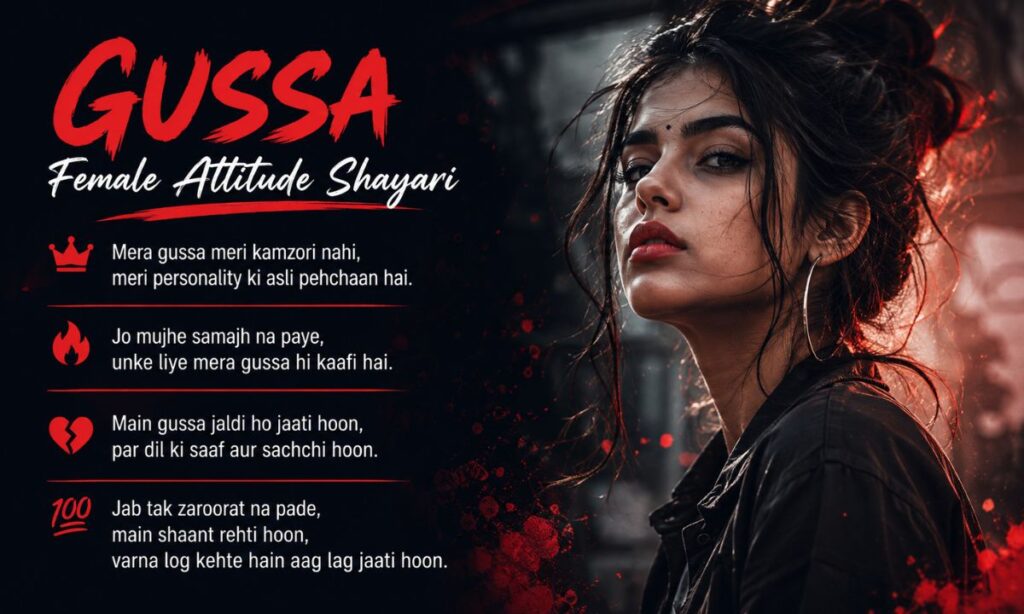 Gussa Female Attitude Shayari
