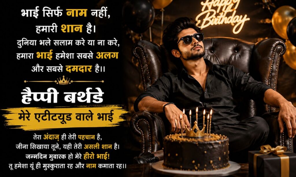 Happy Birthday Shayari in Hindi for Brother Attitude