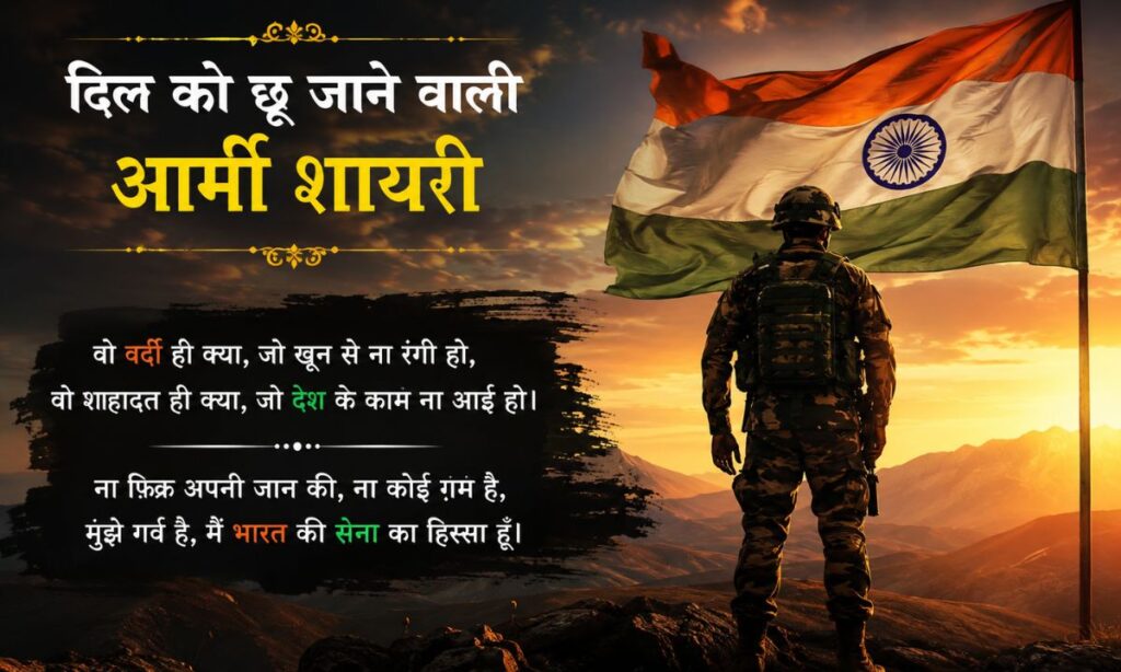 Heart Touching Army Shayari 2 line in Hindi