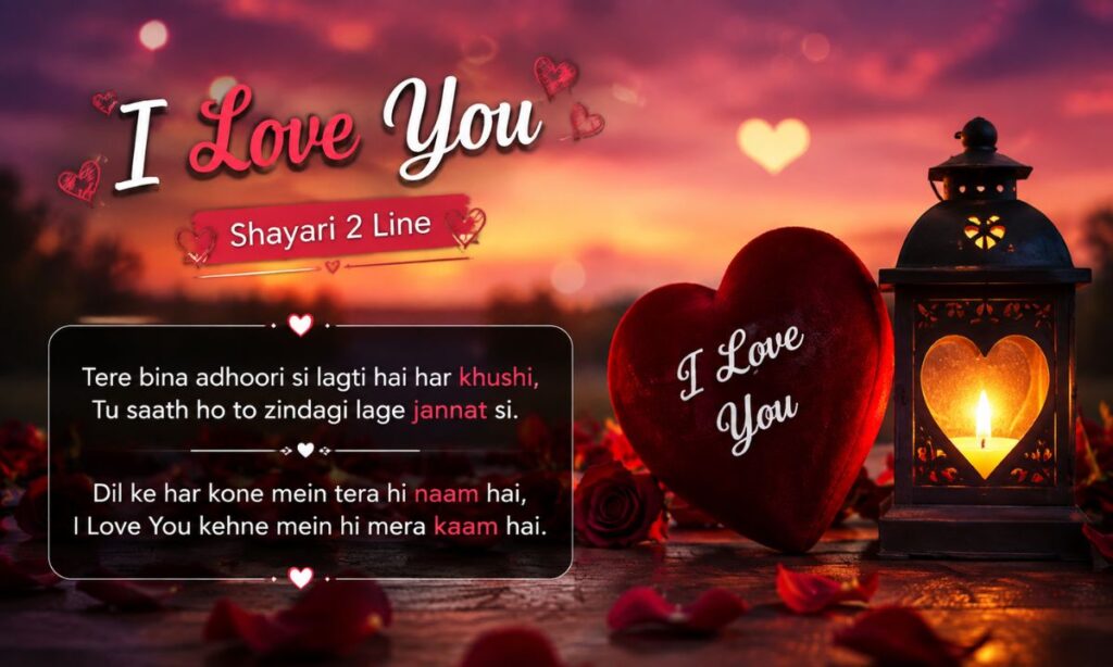 I Love You Shayari 2 Line
