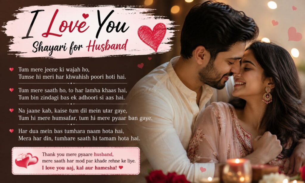 I love you shayari for husband
