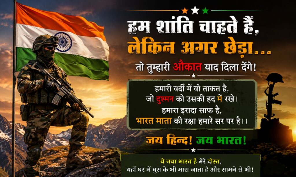 Indian Army Attitude Shayari to Pakistanio Ke Liye