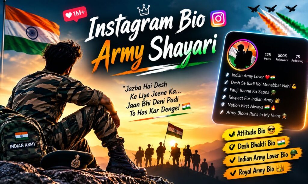 Instagram Bio Army shayari