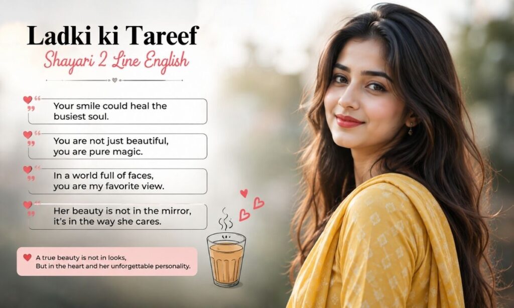 Ladki ki Tareef shayari 2 line English