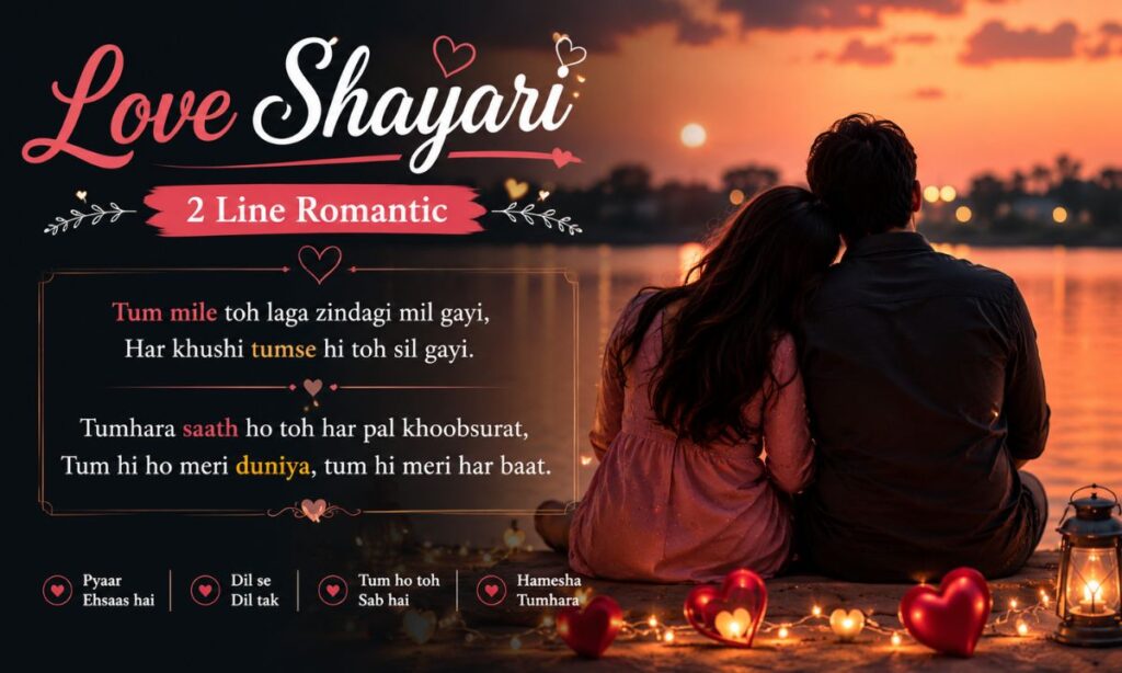 Love Shayari😍 2 Line Romantic