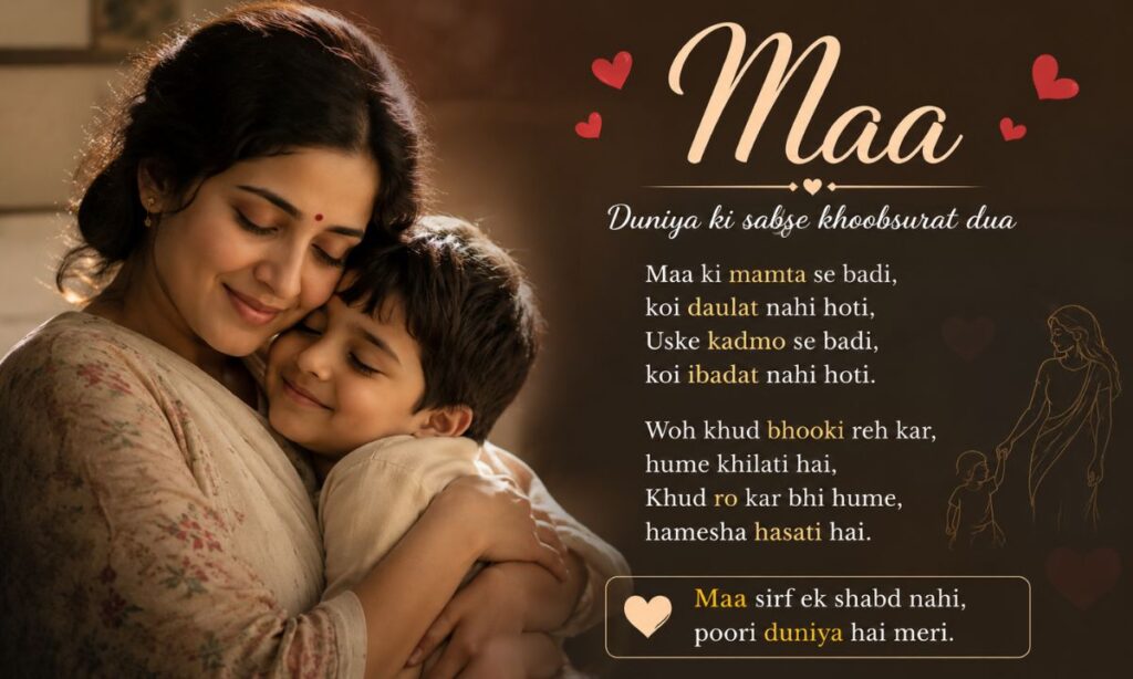 Maa ke liye shayari