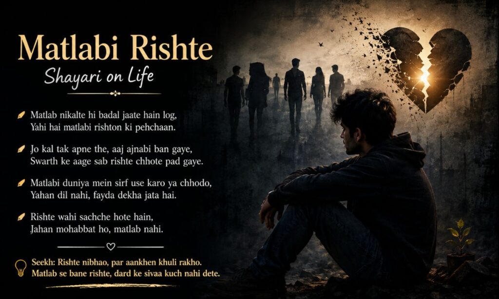 Matlabi Rishte Shayari on Life