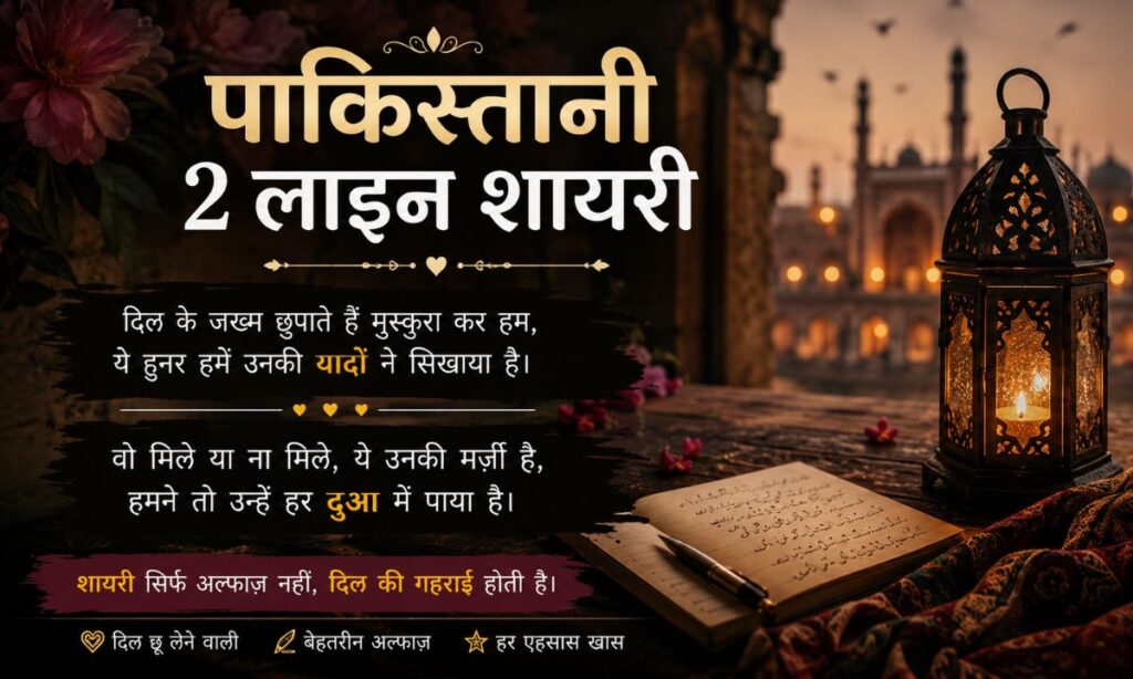 Pakistani 2 Line Shayari in Hindi