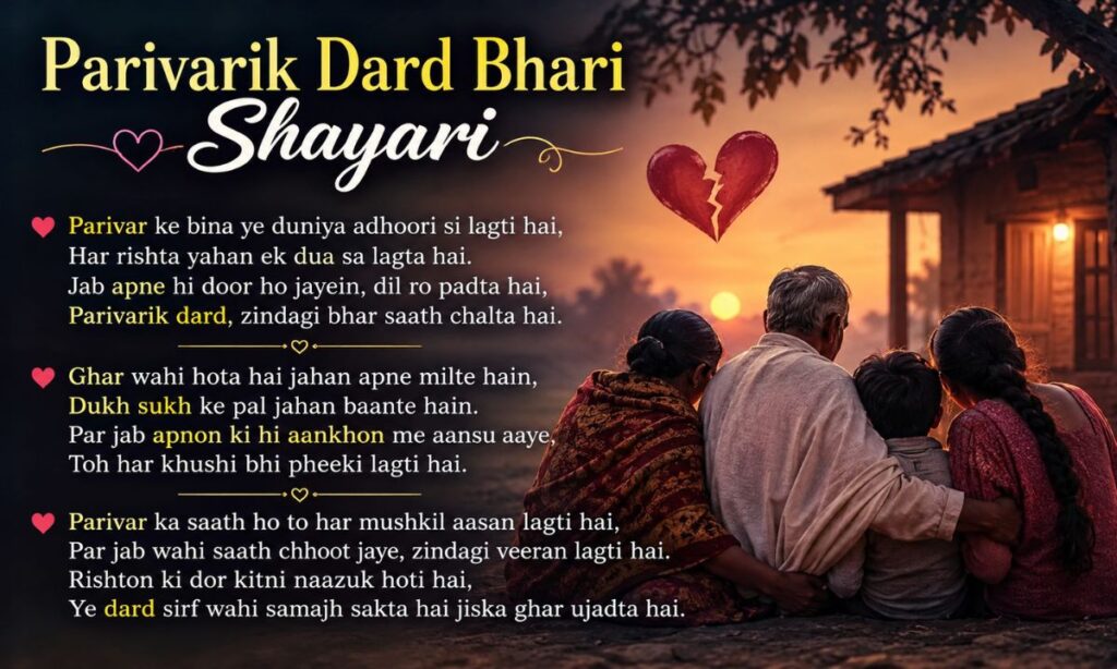 Parivarik Dard Bhari Shayari