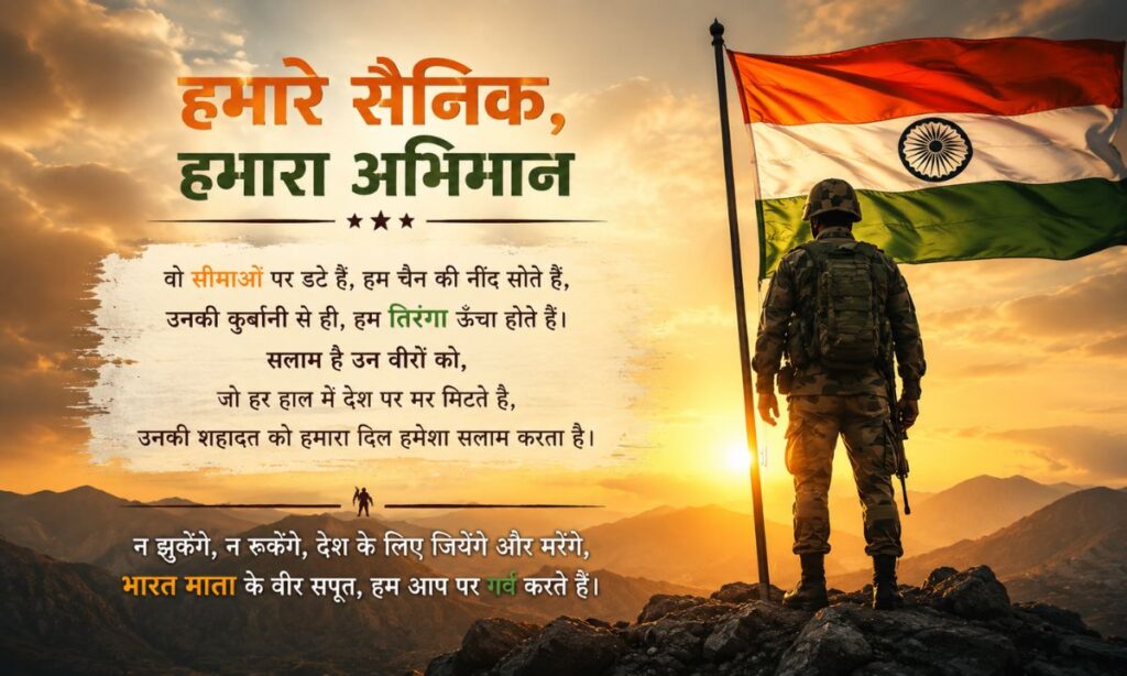 Patriotic Shayari in Hindi for Indian Soldiers
