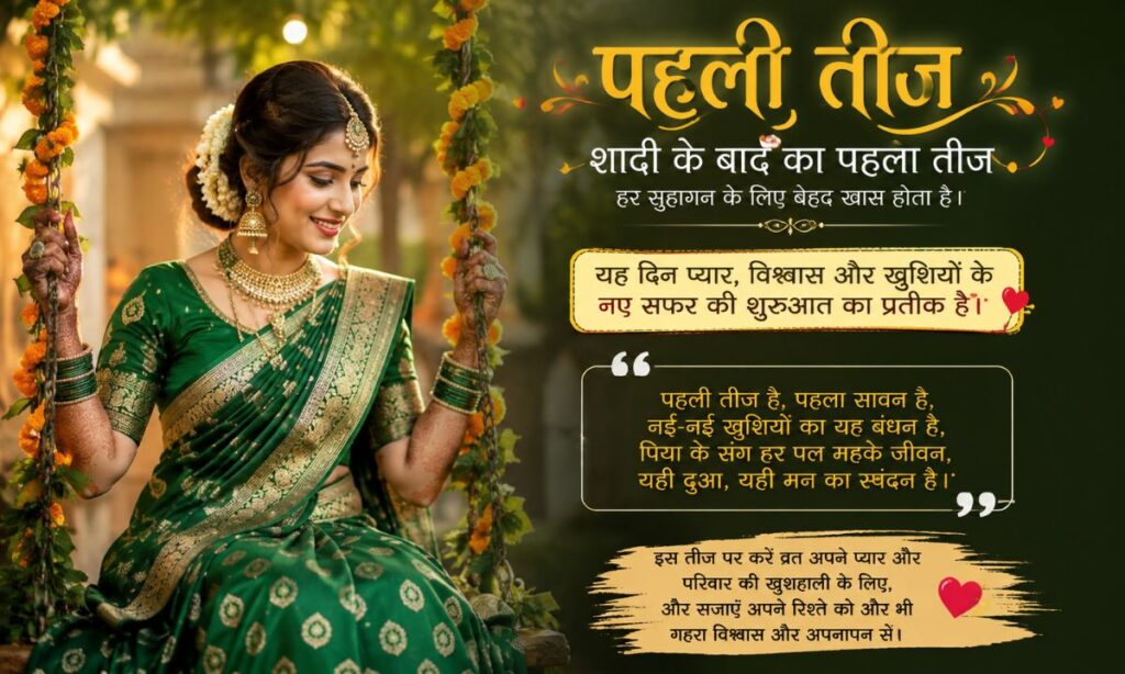 Pehli Teej Shayari After Marriage in Hindi