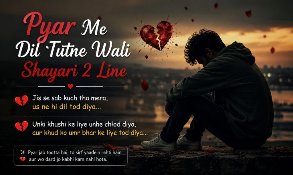 Pyar Me Dil Tutne Wali Shayari 2 Line