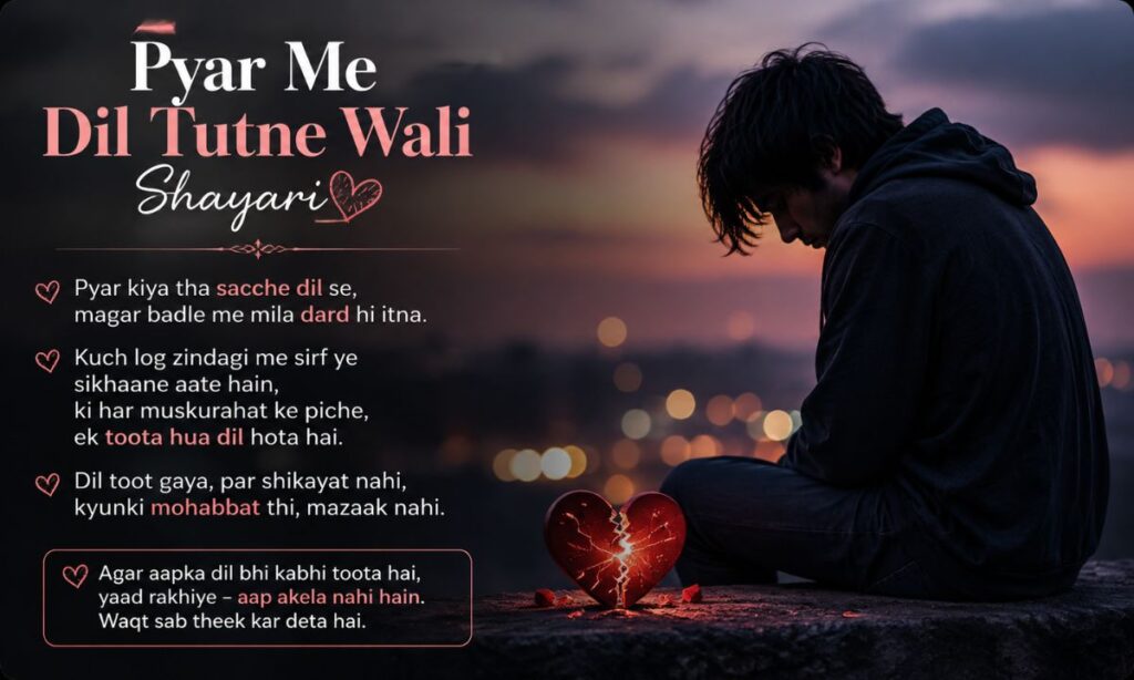 Pyar Me Dil Tutne Wali Shayari English