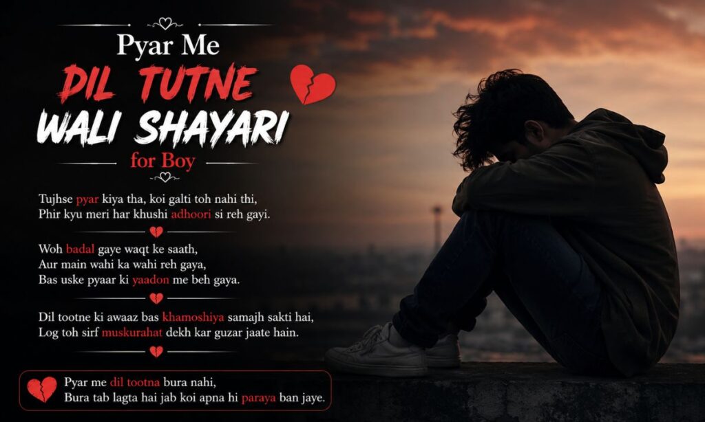 Pyar Me Dil Tutne Wali Shayari for Boy