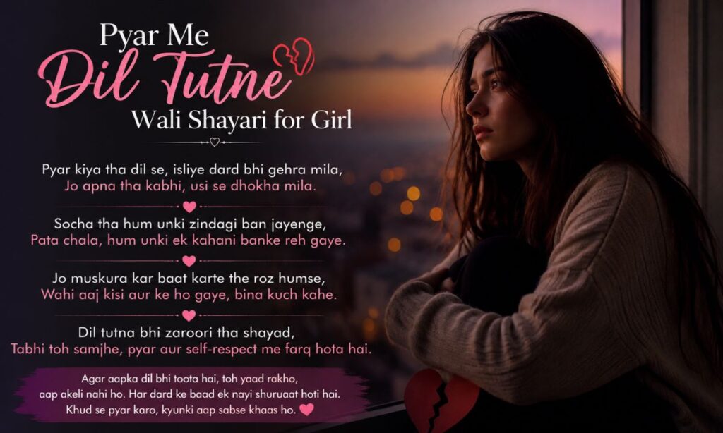 Pyar Me Dil Tutne Wali Shayari for Girl