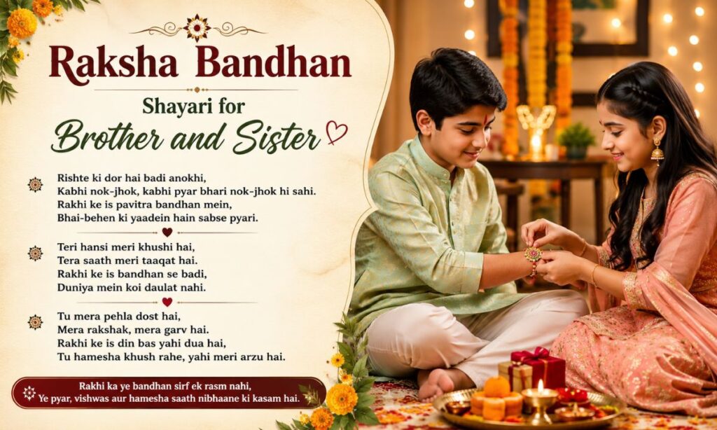 Raksha Bandhan Shayari for Brother and Sister