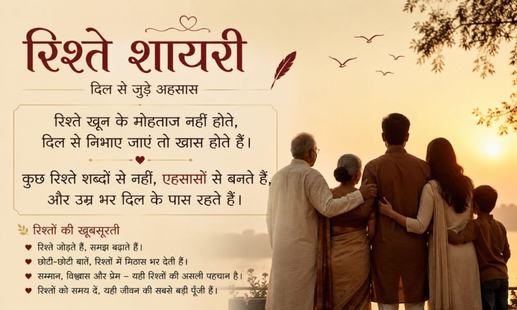Rishte shayari in hindi 2 line