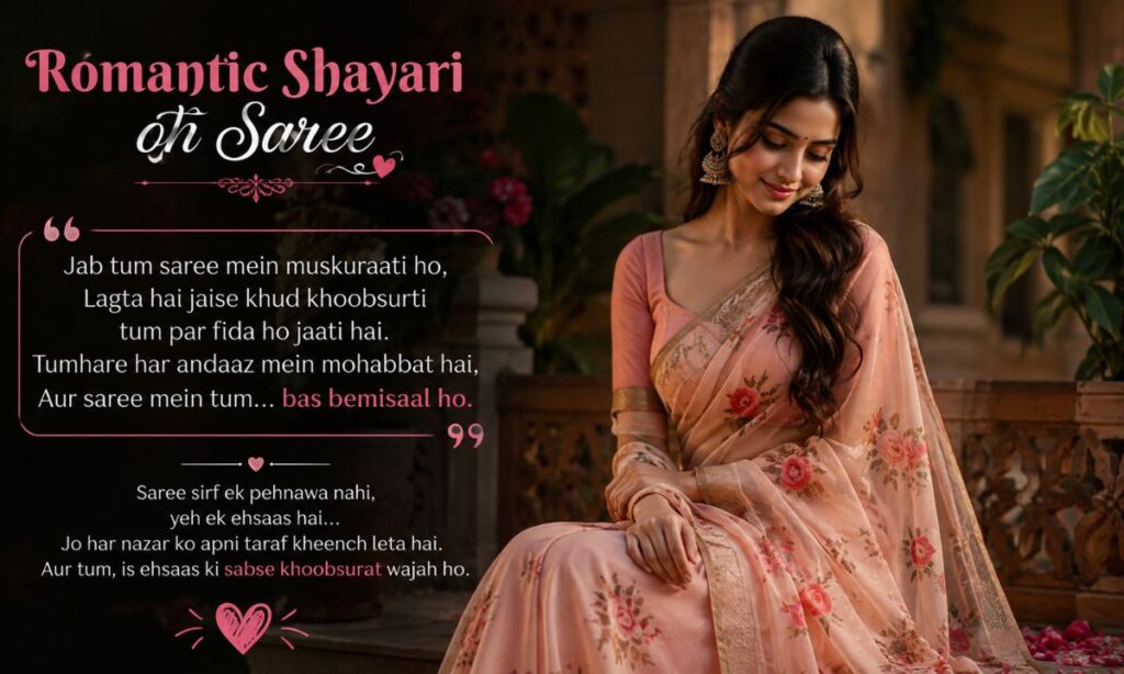 Romantic shayari on saree