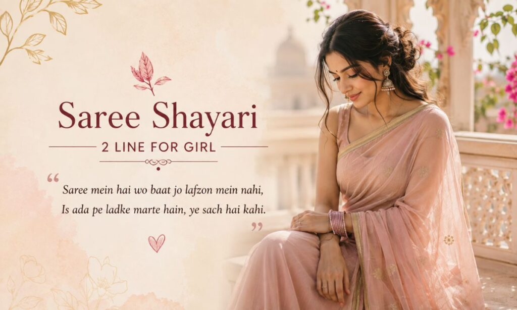 Saree Shayari 2 Line For girl