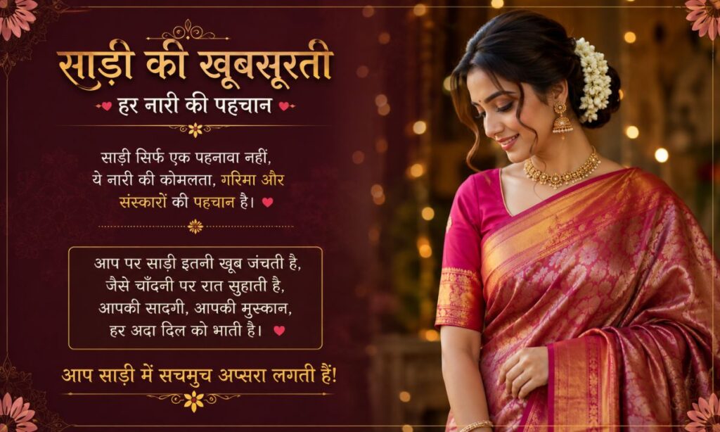 Saree Shayari for Compliment and Praise