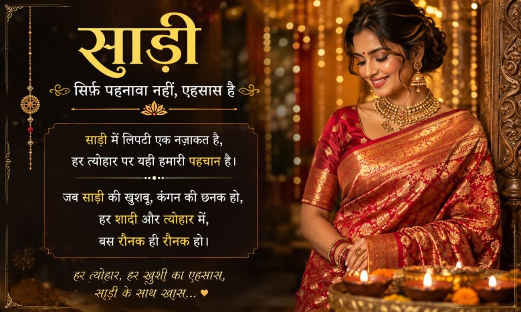 Saree Shayari for Wedding and Festivals