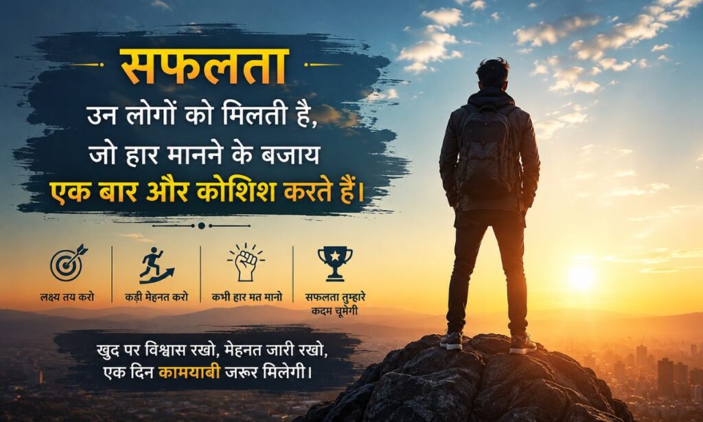 Self Motivation Shayari in Hindi on Success