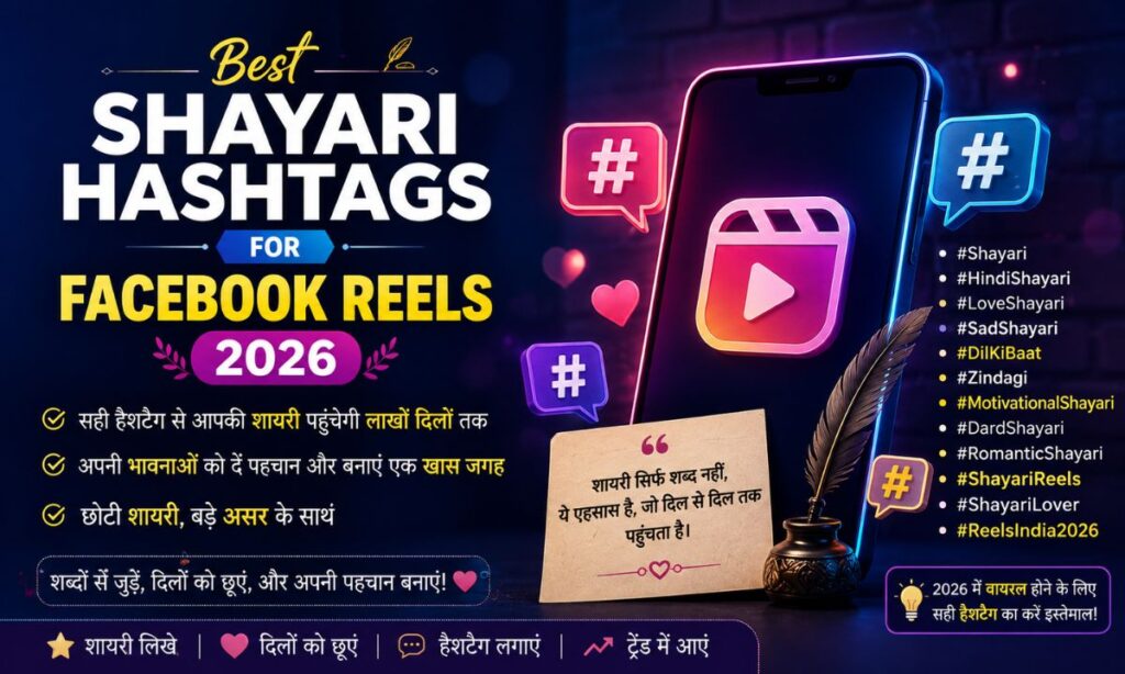 Shayari hashtags for Facebook reels 2026