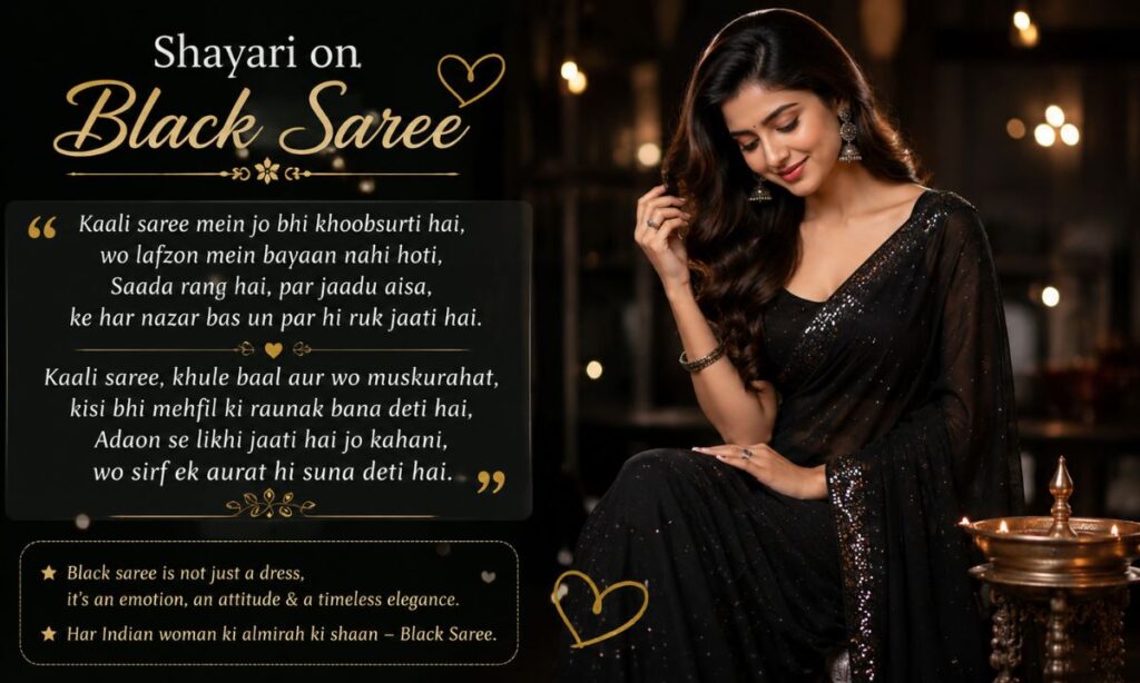 Shayari on black saree