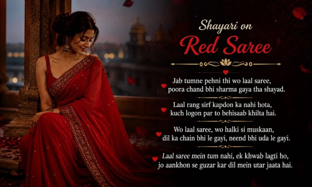 Shayari on red saree