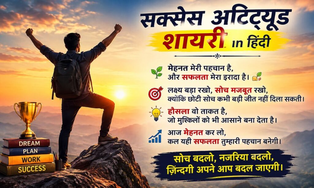 Success Attitude Shayari in Hindi