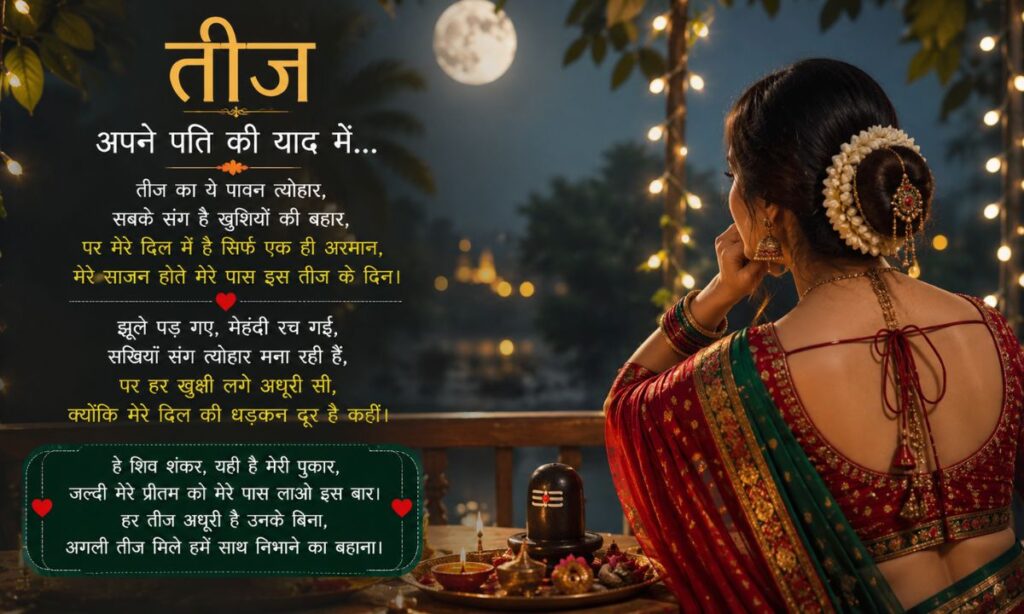 Teej Shayari for Missing Husband in Hindi