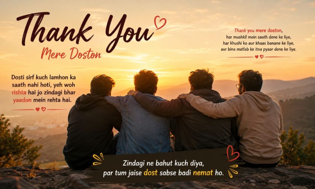 Thank You Shayari for Friends