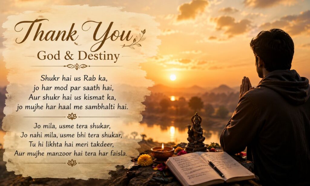 Thank You Shayari for God and Destiny