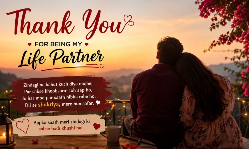 Thank You Shayari for Life Partner