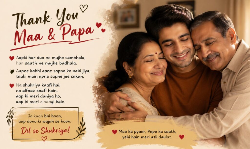 Thank You Shayari for Parents