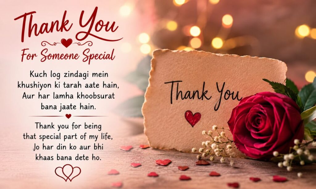 Thank You Shayari for Someone Special