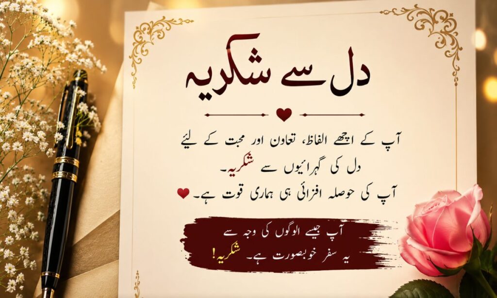 Thank You Shayari in Urdu