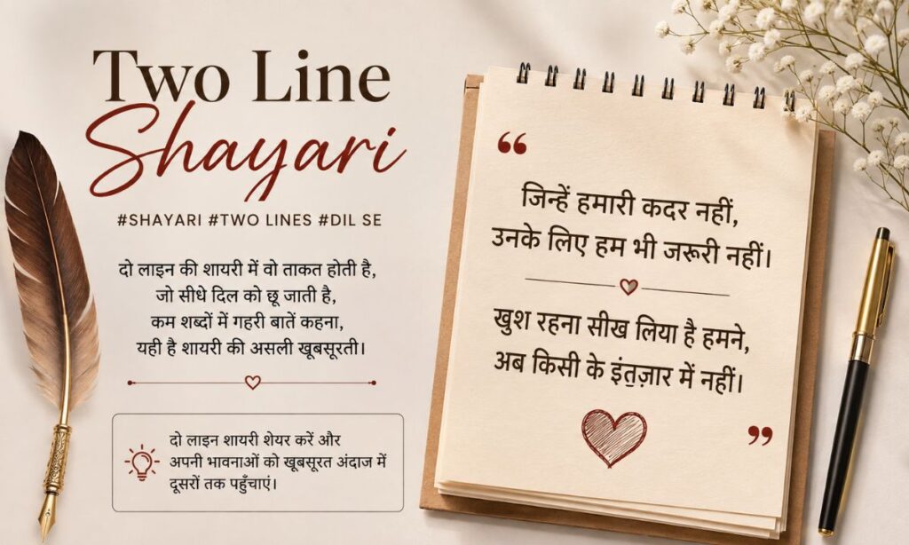Two line shayari hashtag