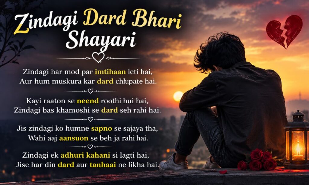 Zindagi dard bhari shayari