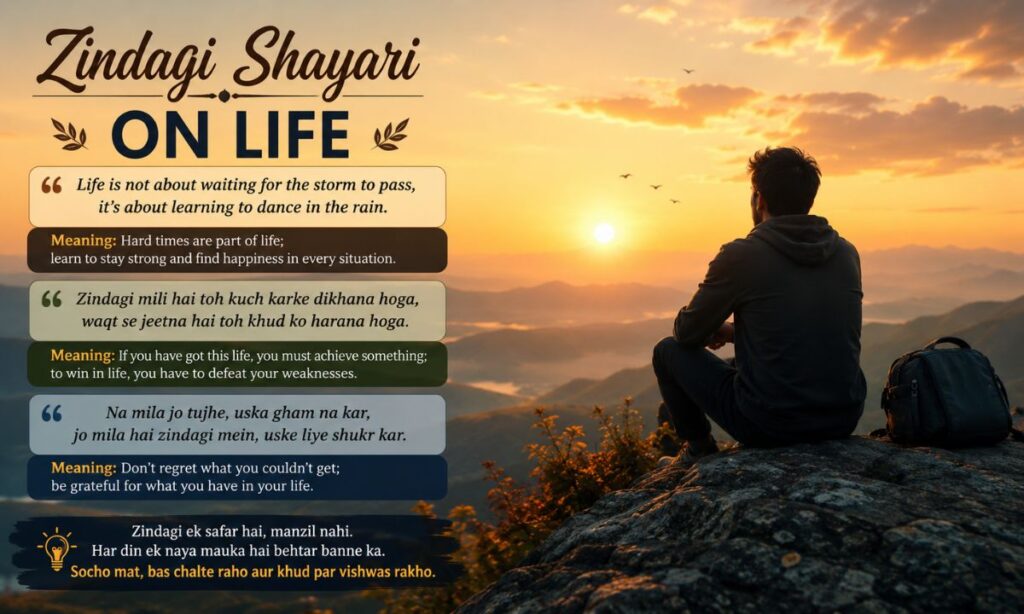 zindagi shayari on life in english with meaning