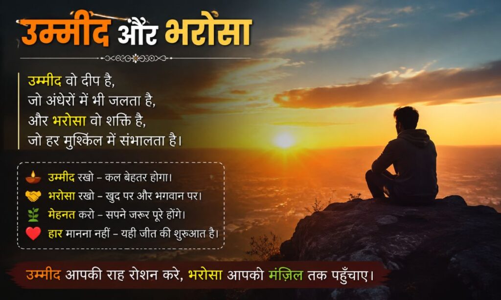 उम्मीद और भरोसा शायरी