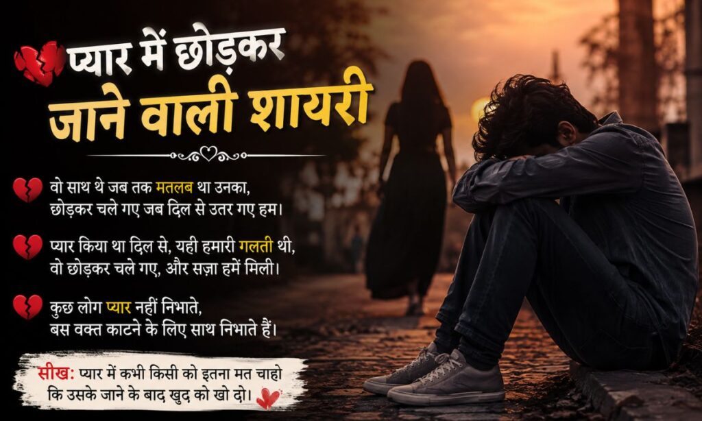प्यार में छोड़कर जाने वाली शायरी