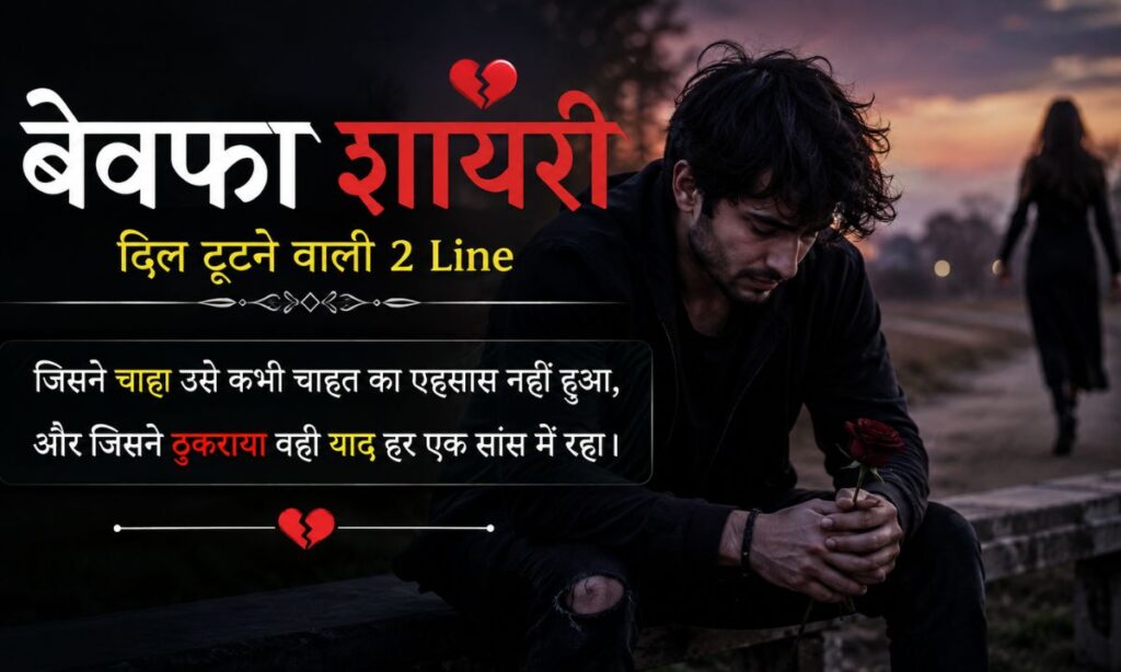 बेवफा शायरी दिल टूटने वाली 2 line