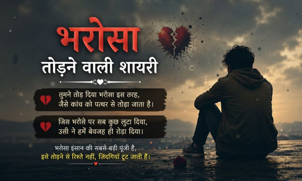भरोसा तोड़ने वाली शायरी 2 Line
