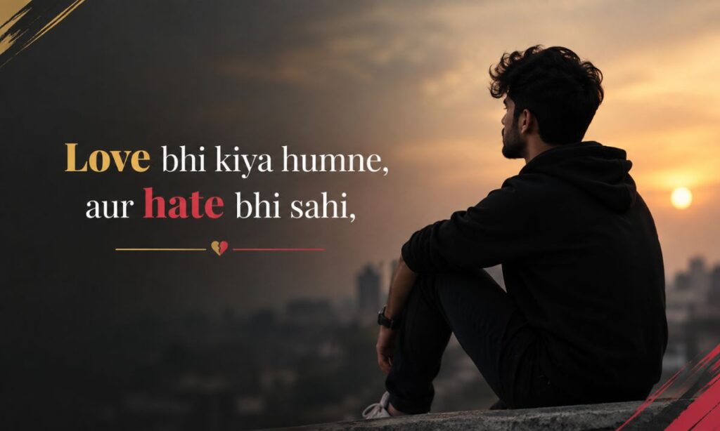 2 Line hate love Shayari In English